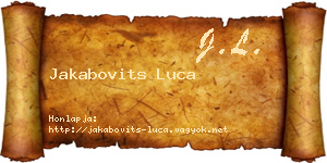 Jakabovits Luca névjegykártya